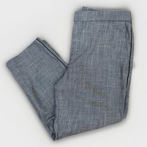 Old Navy Grey Flat Front Dress Trousers Black Side Stripe Modern Size 14 Pants